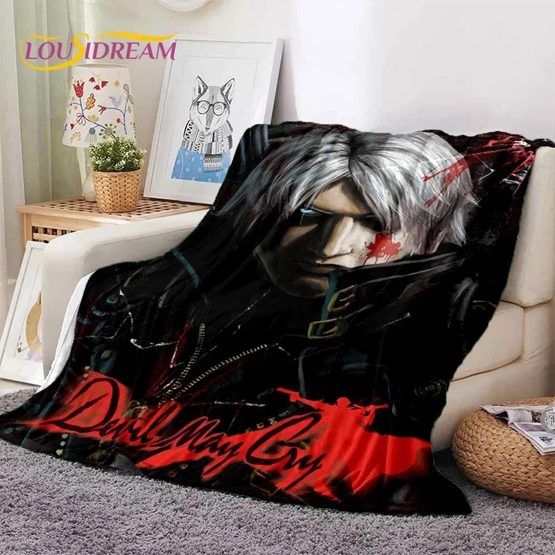 3D D-Devil May Cry DMC Game cartoon Soft Flannel Blanket for Beds Bedroom Sofa Picnic,Throw Blanket for Outdoor Leisure Nap Gift