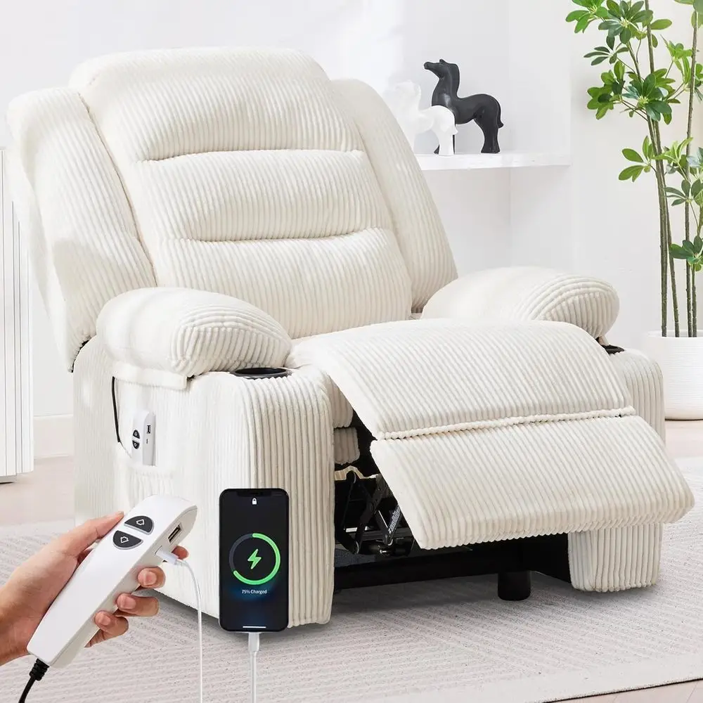 Power Recliner Chair with Cup Holders, Electric Recliner Chair or Adults, Living Room Reclining Chair, Home Theater Seating Loun