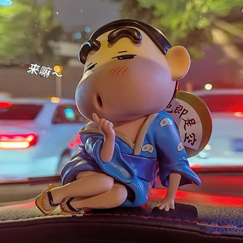 Kawaii Crayon Shin-Chan Car Ornaments Figures Cute Anime Desktop Ornaments Kimono Crayon Shin-Chan Sexy Figures