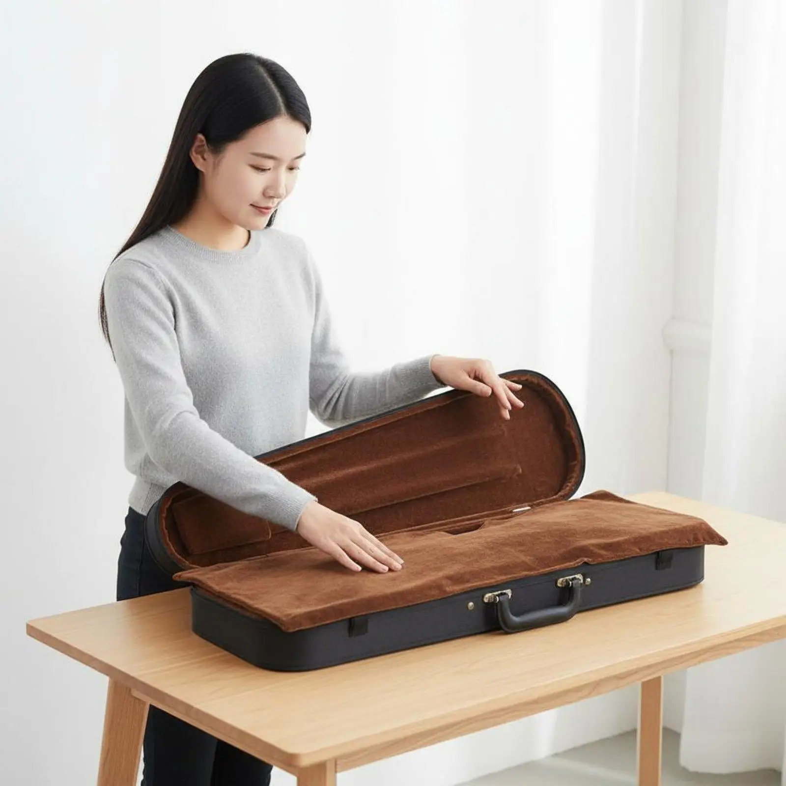 Velvet Violin Case Cover Shock Absorbing Dust Cover Musical Accessories Instrument Cloth for Safe Violin Care