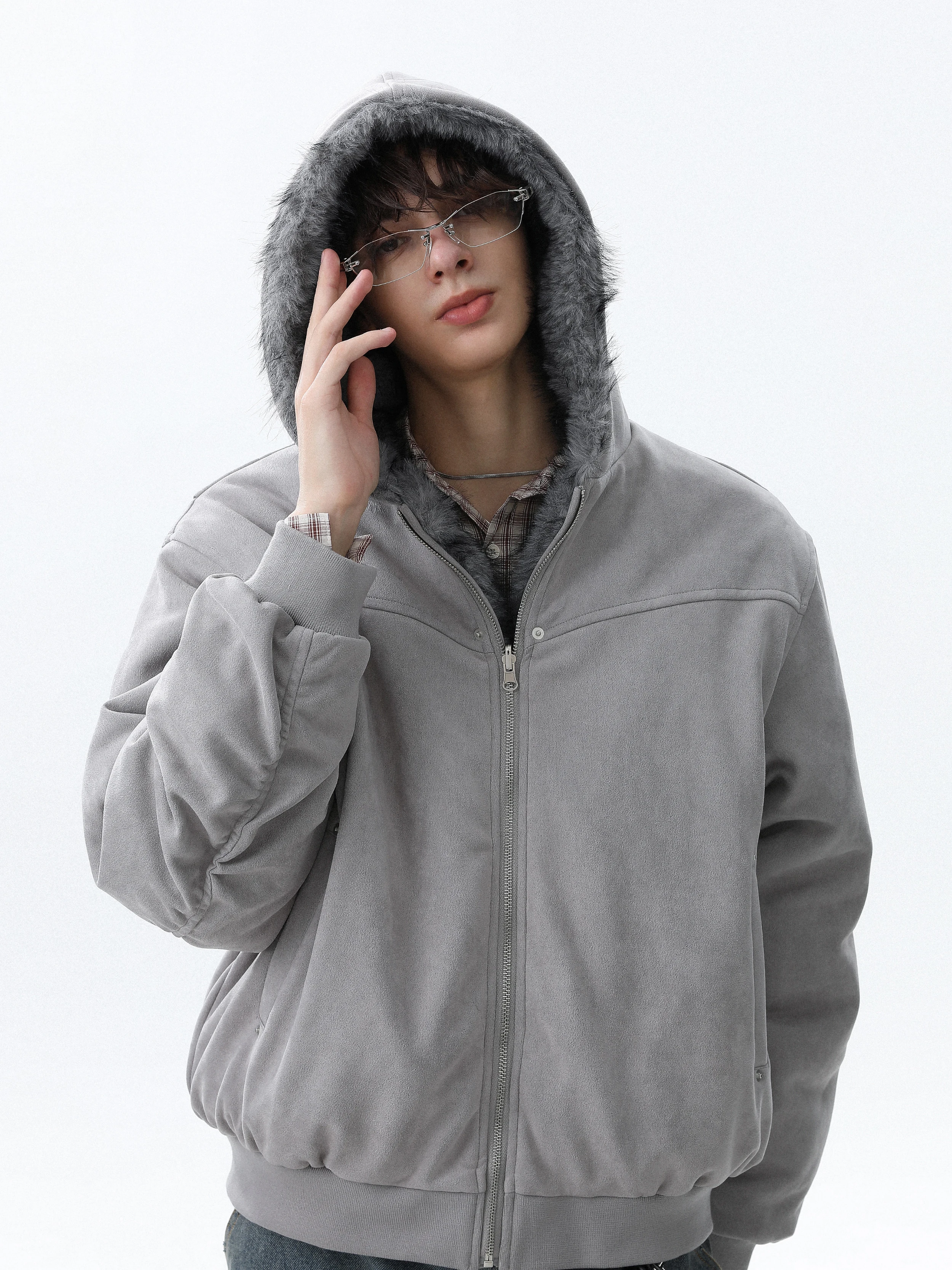 American Retro Reversible Hooded Cotton Jacket for Men 2025 Winter Fashion Trend Loose Thickened Warm Coat