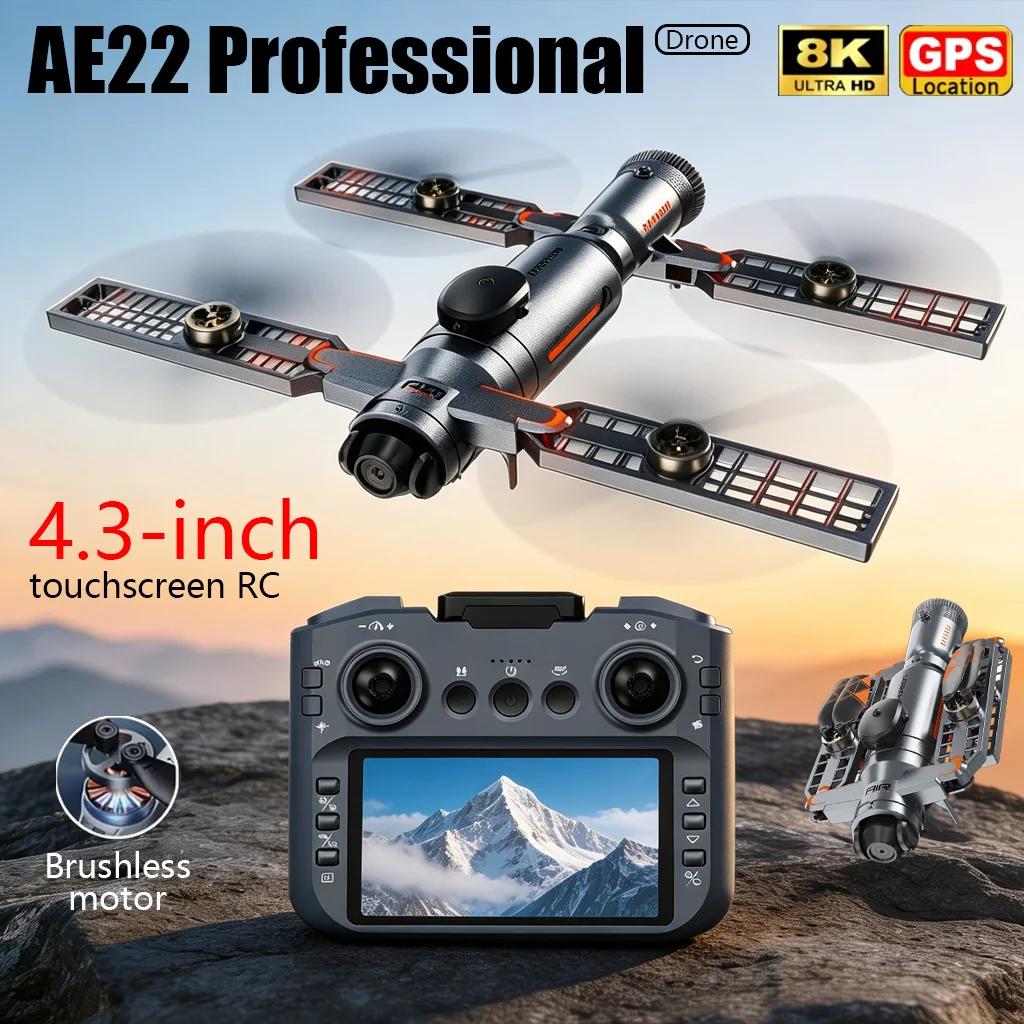 アップグレード版ae22-pro-max折りたたみ式ドローン-8kデュアルカメラ-fpvクアッドコプター-gps障害物回避-ブラシレス-プロフェッショナルrcドローン-おもちゃ