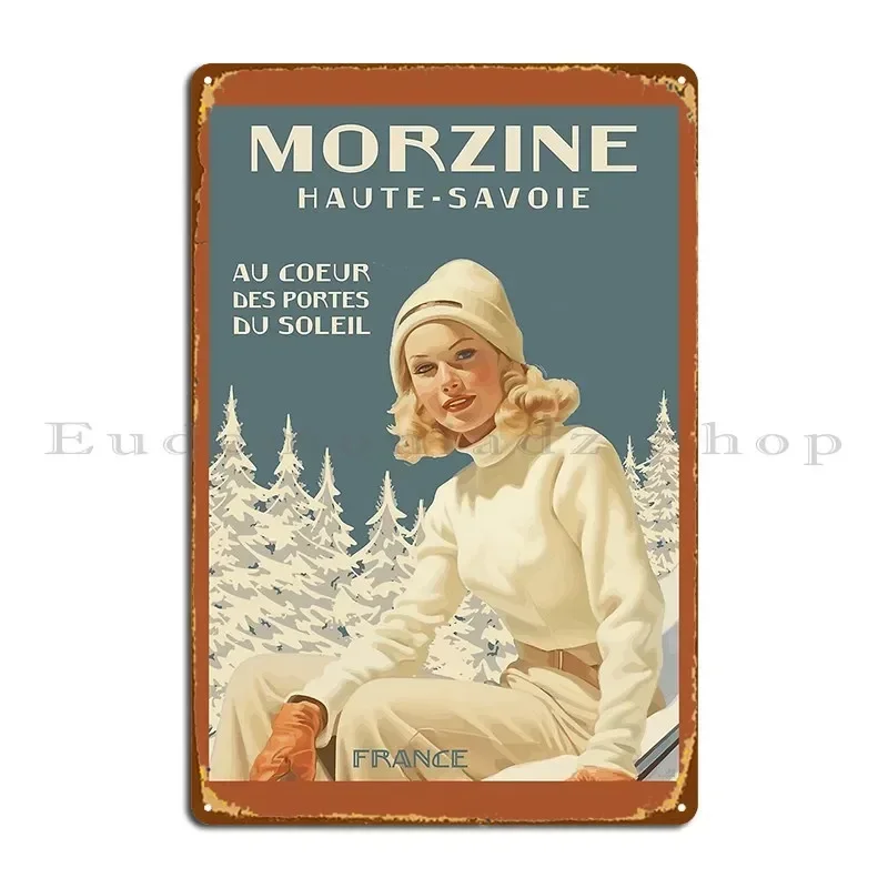 Letrero Metálico Decorativo La Montagne 02, Placa de Pared con Diseño Retro para Cocina, Póster de Metal