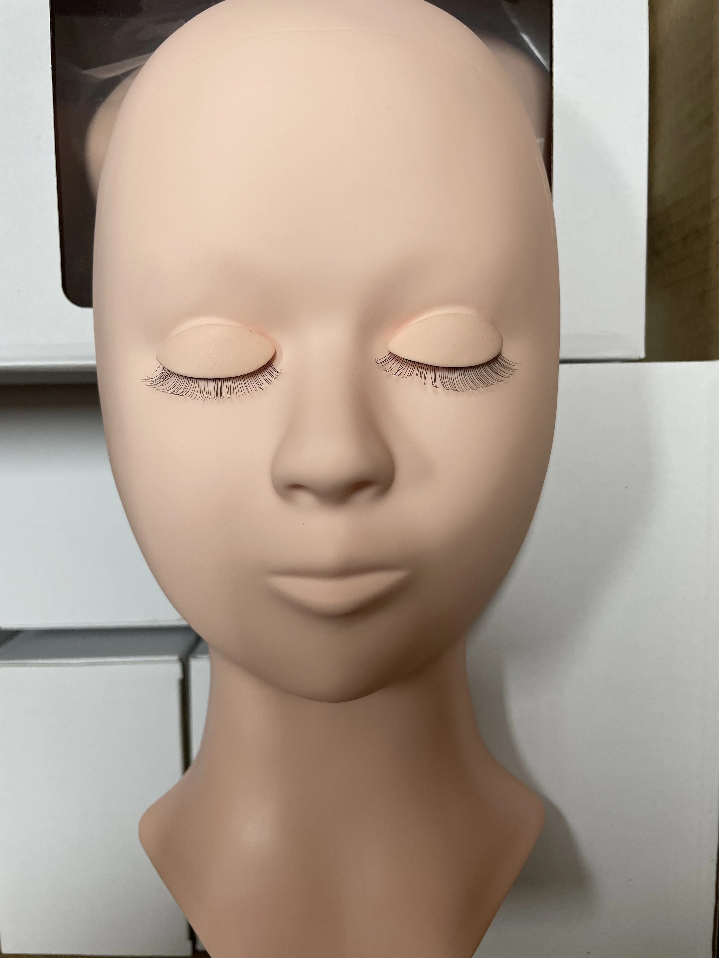 

5 Pcs Replacement Eylids Mannequin Head Training Dummy Head for Practice Lash Extension Makeup Tools Accessories Beige