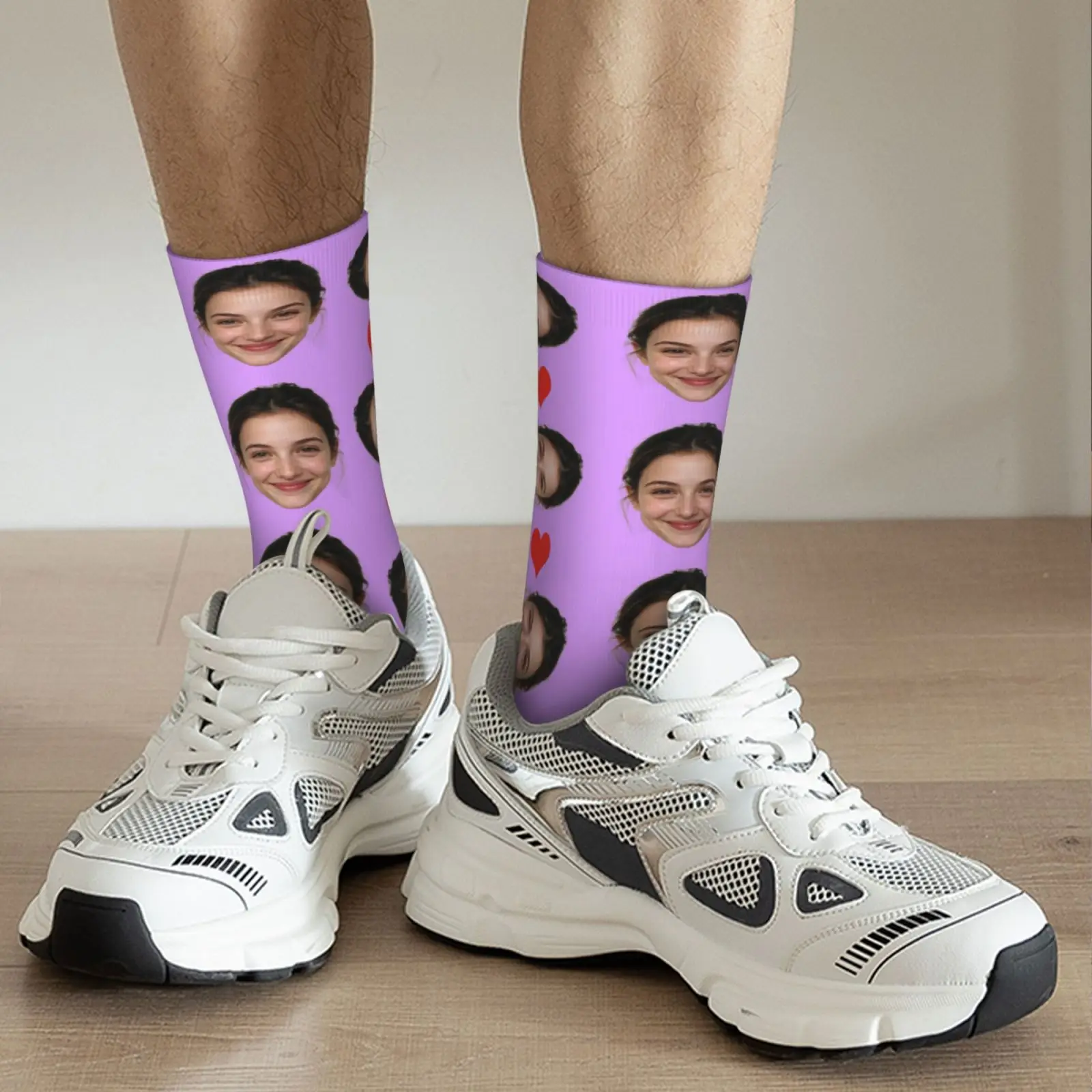 Custom Face Socks Personalized Photo Socks Funny Gift for Men Women Couples Friends Unique Custom Printed Socks view 4