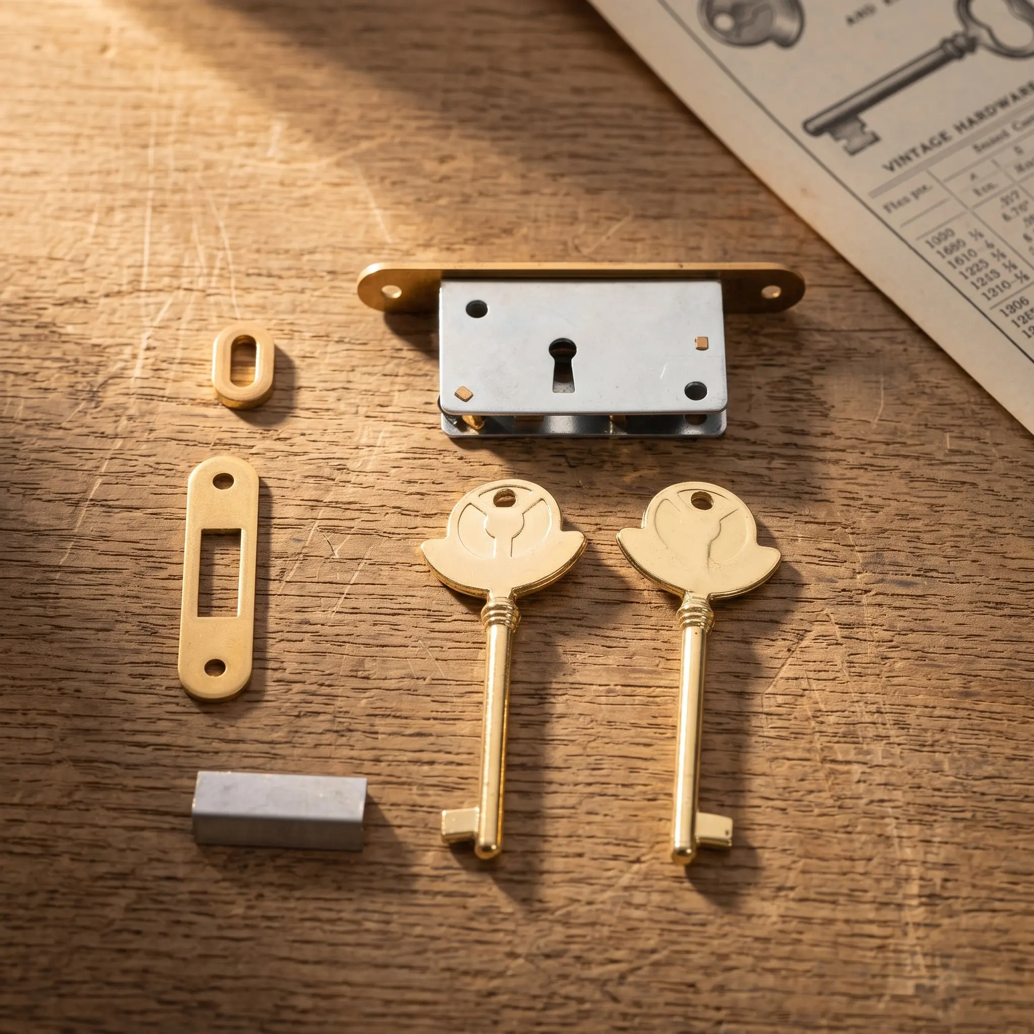 Piano Lock Proof Brass Fallboard Key Heavy Duty Replacement Keys for Upright Cover