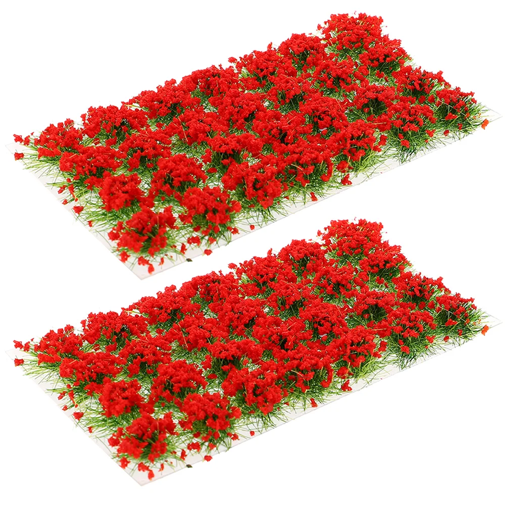 2 Boxes Plants Artificial Grass Clusters DIY Static Flower Tufts Miniature Resin Simulation Landscape Decor