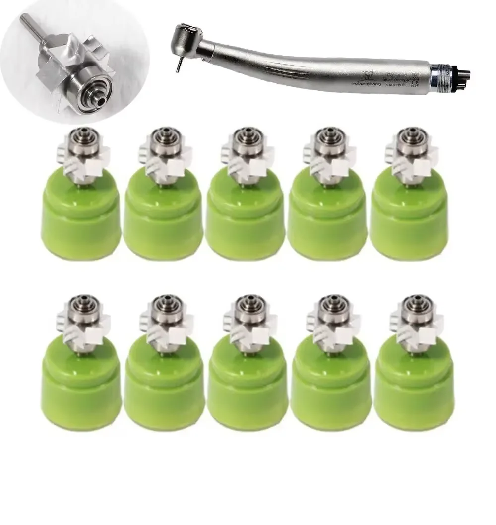 10PCS Dental  Cartridge Rotors Turbine For Kavo E-generator Fiber Optic LED Large Head High Speed Handpiece Yabangbang