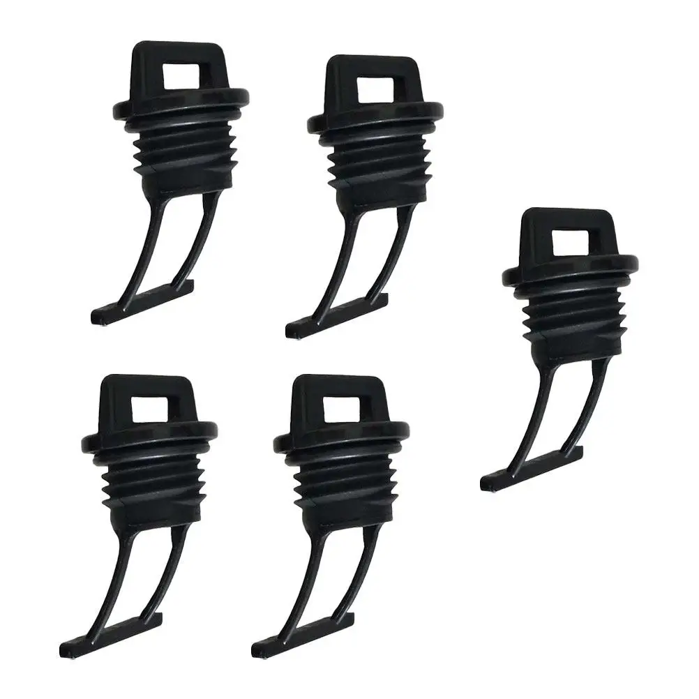 5 Pcs Kayak Scupper Plug Drain Stopper Boat Thread Bung Accessories Black Cone Hole Water Block Seepage Prevention