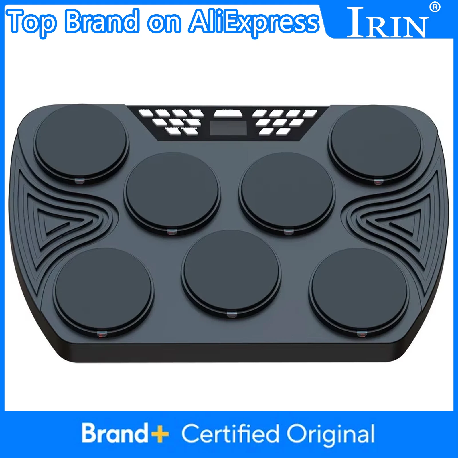 

Электронная ударная установка с 7 чувствительными к скорости пэдами, настольная, со встроенными 2 стереодинамиками, перезаряжаемая, для тренировок