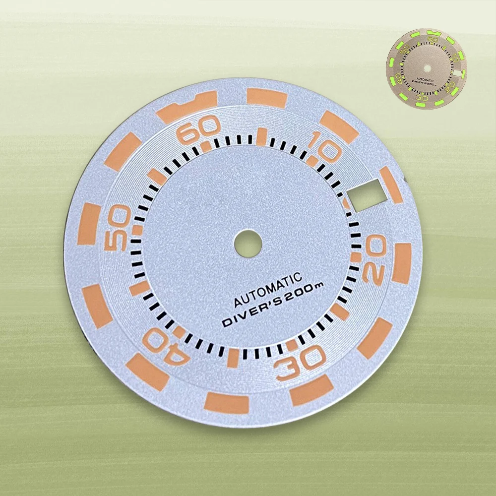 

NH35/NH36/4R/7S 28.5mm S-Logo Diver Dial - Green Luminous Mod Part for SKX-Style Watch Modification Accessories