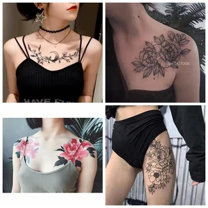 Dunkle blume sexy temporär tattoo dwasserproof Frauen Wasseraufkleber Stufe moda temporales für mujer falsche Tattoos 10 Hauptverkäufe Tattoo sexy Leistengegend - №6