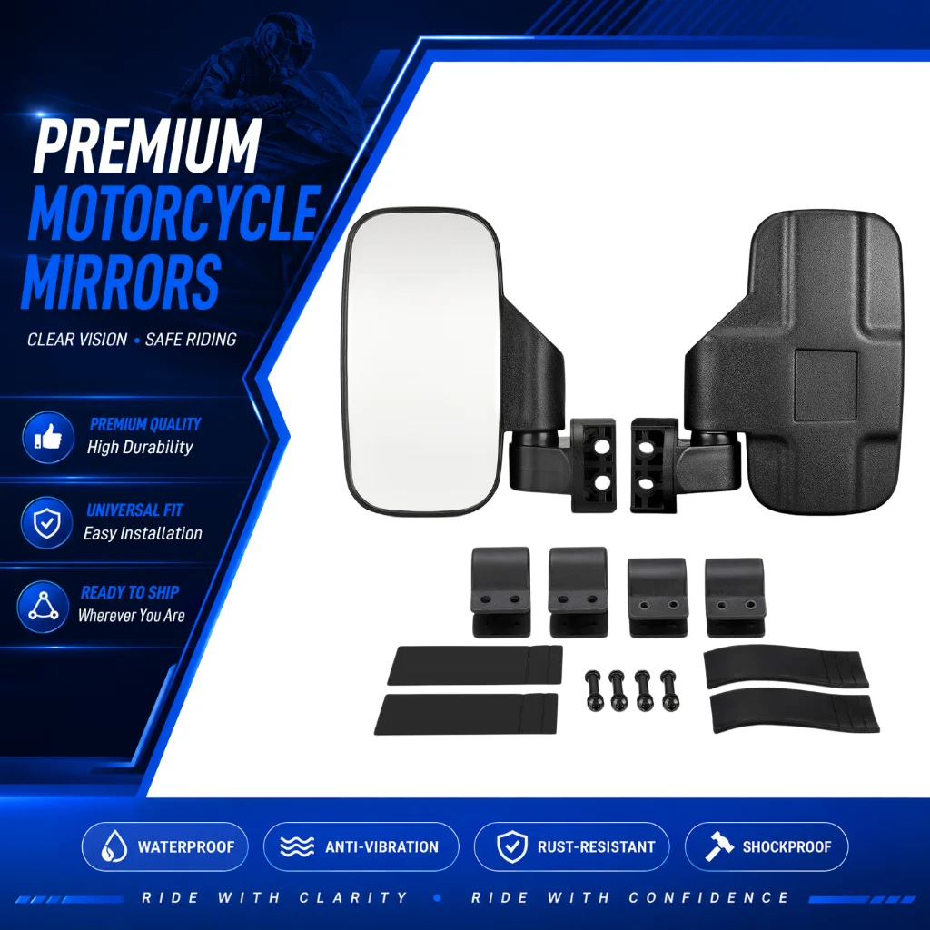 Espejos Laterales para UTV/ATV para Barra Antivuelco de 1.75"/2", Compatibles con Can-Am Maverick, Honda Pioneer, Kawasaki UTV