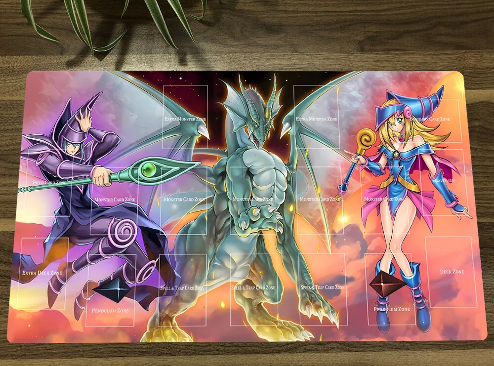 YuGiOh Timaeus The United Dragon TCG CCG Mat Trading Card Game Mat Table Playmat Desk Gaming Play Mat Mouse Pad 60x35cm Free Bag