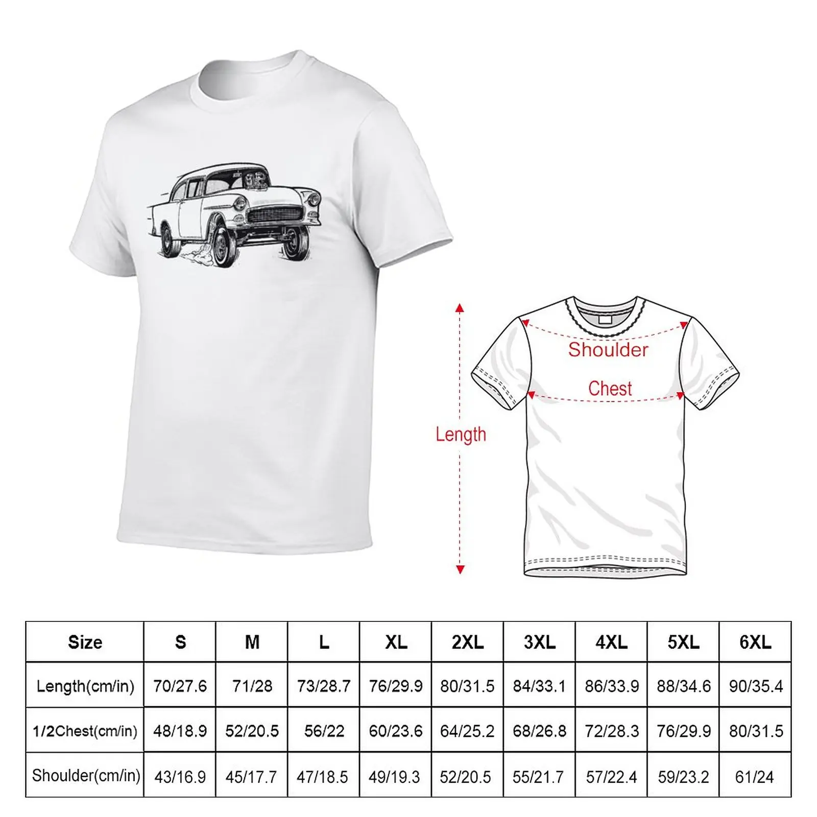 New 55' Gasser T-Shirt funny t shirt t shirt man plain t shirts men