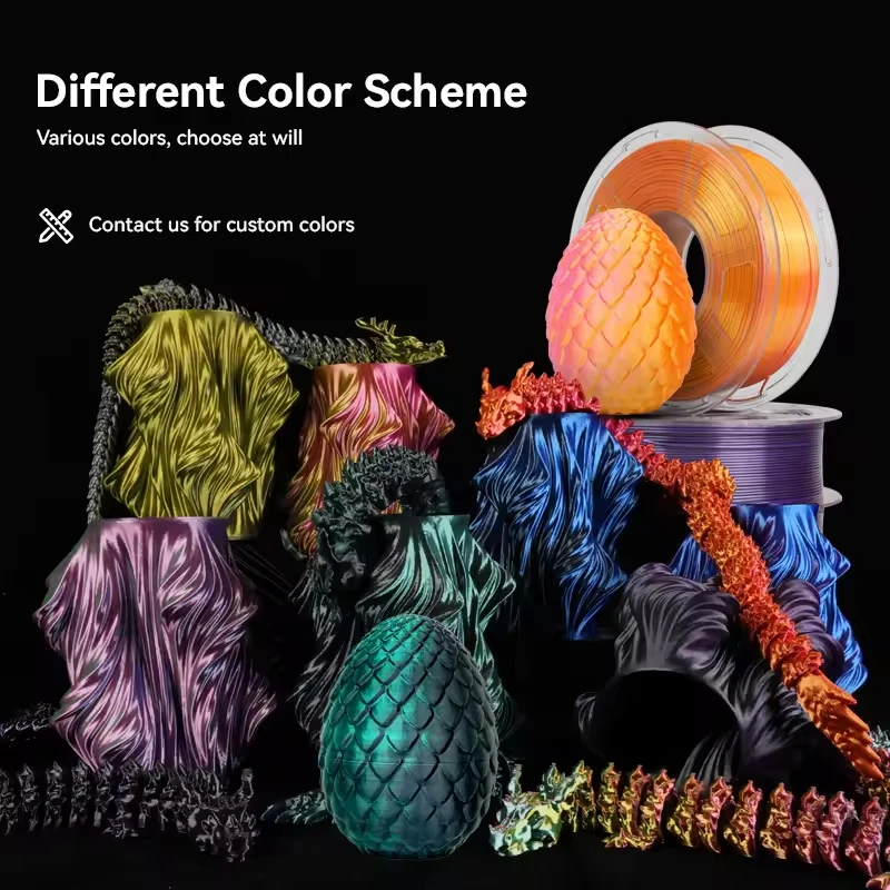SUNLU 2KG Silk PLA Plus Dual Color Filament 1KG 1,75mm Pla+ Rabinbow Dual Colors Ordentlich gewickeltes 3D-Filament für 3D-Drucker – Detail 4