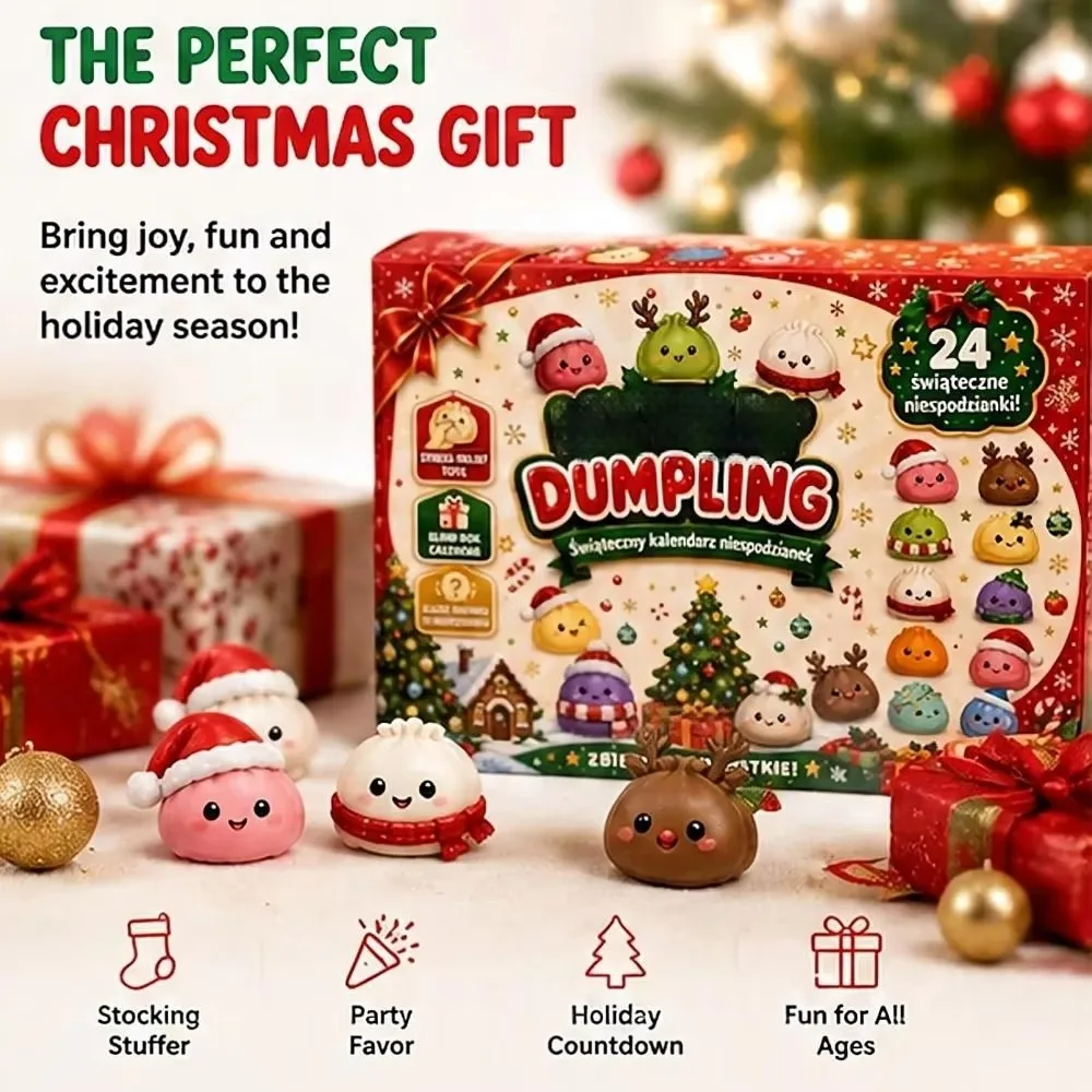 Soft Christmas Dumplings Countdown Calendar Slow Elastic Anxiety Relieves Mysterious Dumpling Toy Fidget Stress Relief Box