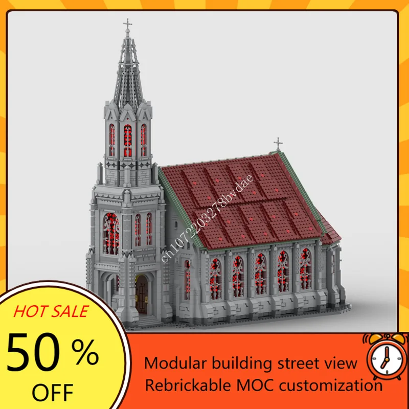 11369PCS Old Church Modular MOC Creative street view Model Building Blocks Architecture DIY Education Assembly Model Toys Gifts