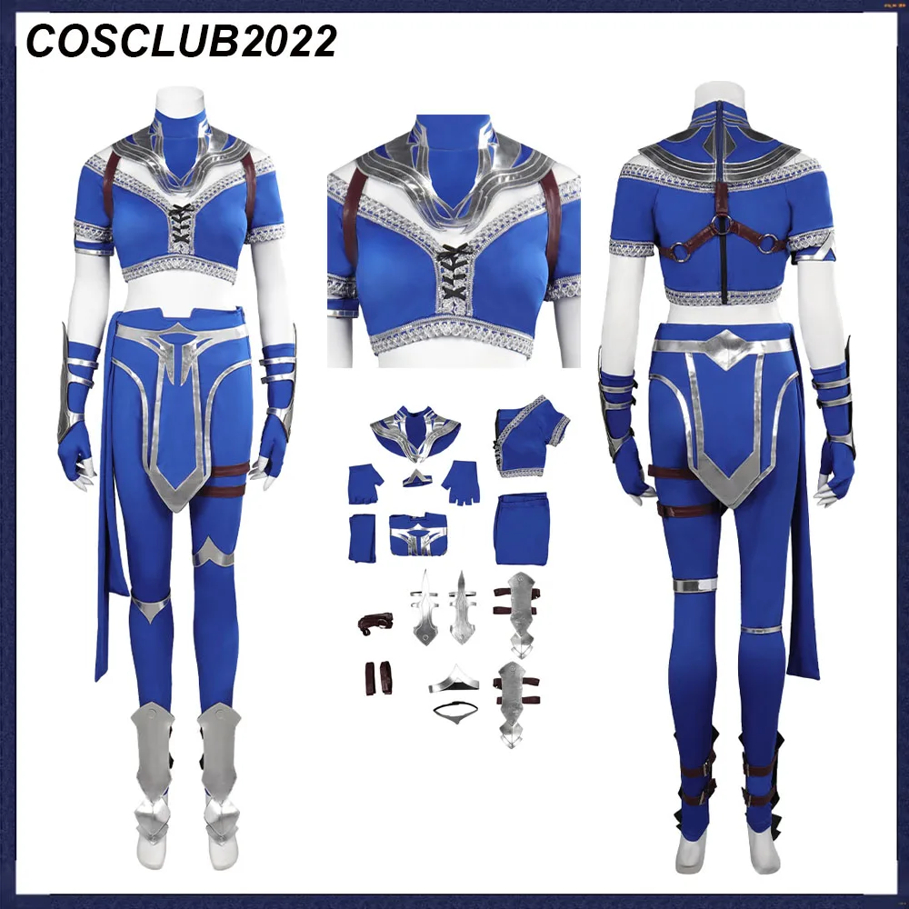 Game Mortal Cos Kombat Cosplay Women Tops Pants Gloves Costume Outfits Sexy Kitana Disguise Suits Halloween Party Role Play