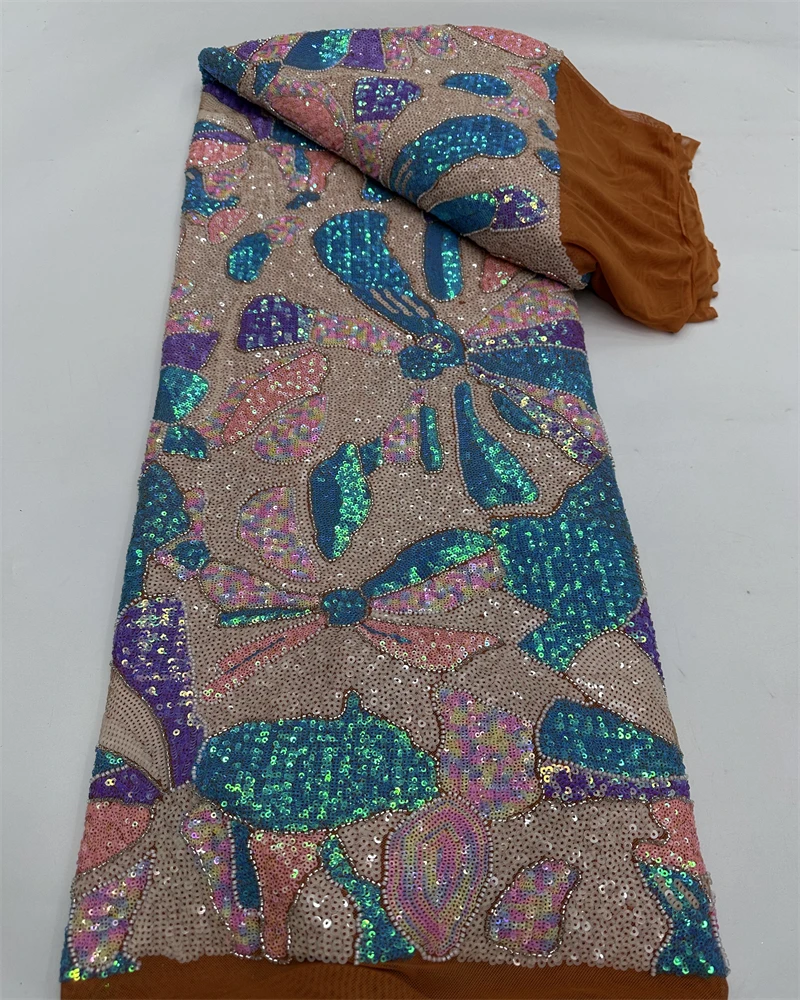 

Gorgeous Colorful Wedding Party Dress for Women Handmade Embroidery Full Sequins High Quality Fabric