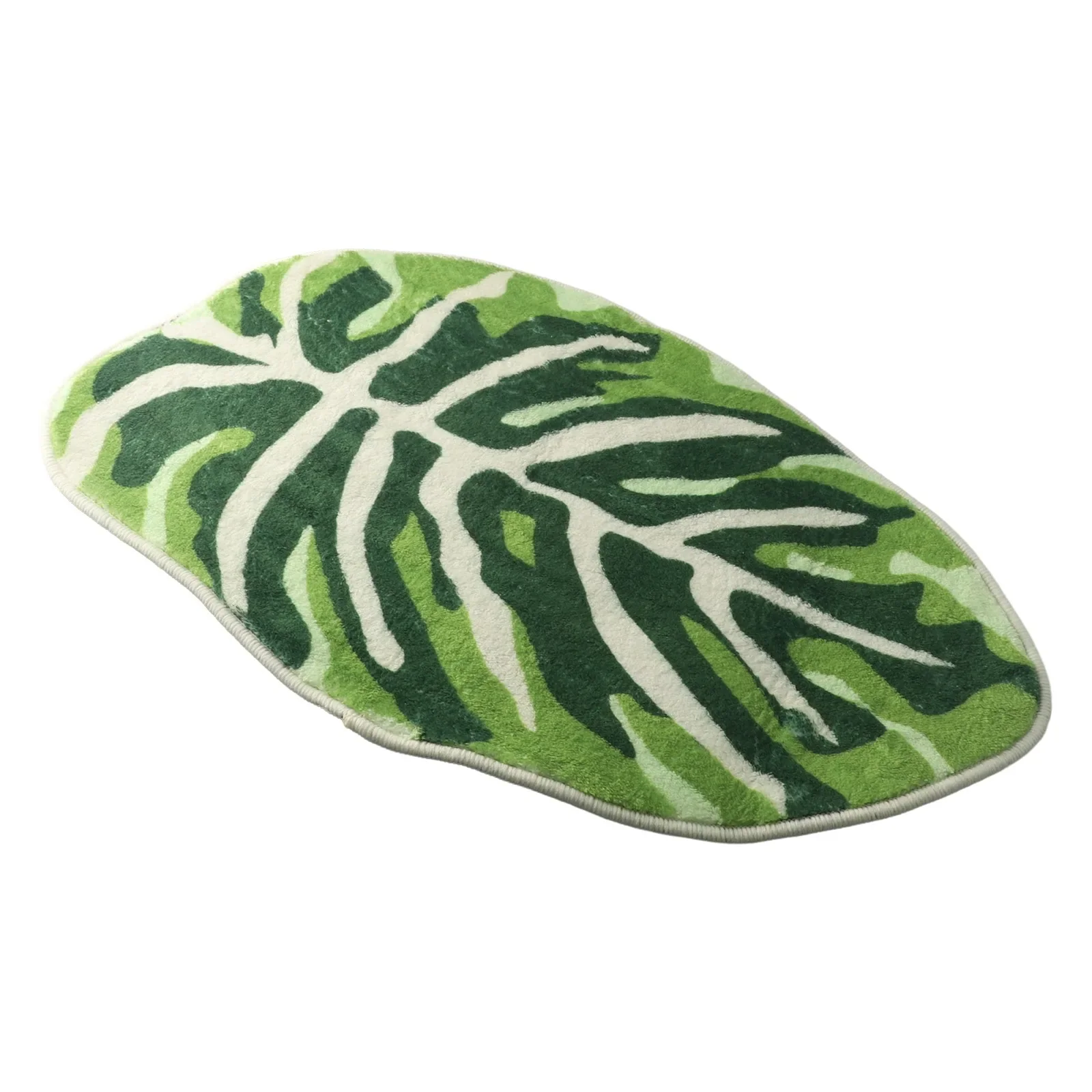 

Floor Mat Carpet Anti-slip Bathroom Mat Bedroom Decorative Floor Mat Green Leaf Carpet Household Imitation Cashmere Practical