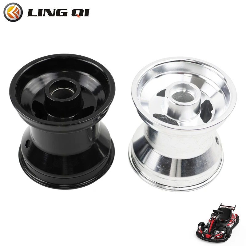 

LINGQI Modified Universal 5 Inch Aluminum Alloy Front Wheel Rim Replacement Fits to Go Kart Scooter Drift Car