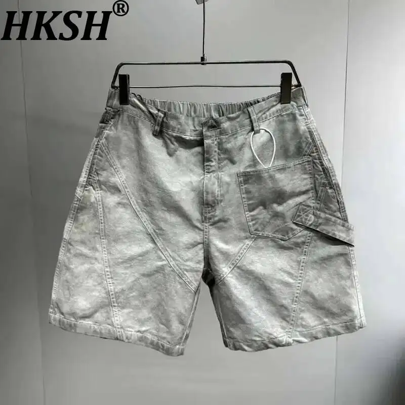HKSH Japanese Retro Distressed Dirty Cotton Punk Shorts Casual Men's Trendy Tide High Street Niche Large Size Chic Capris HK1521