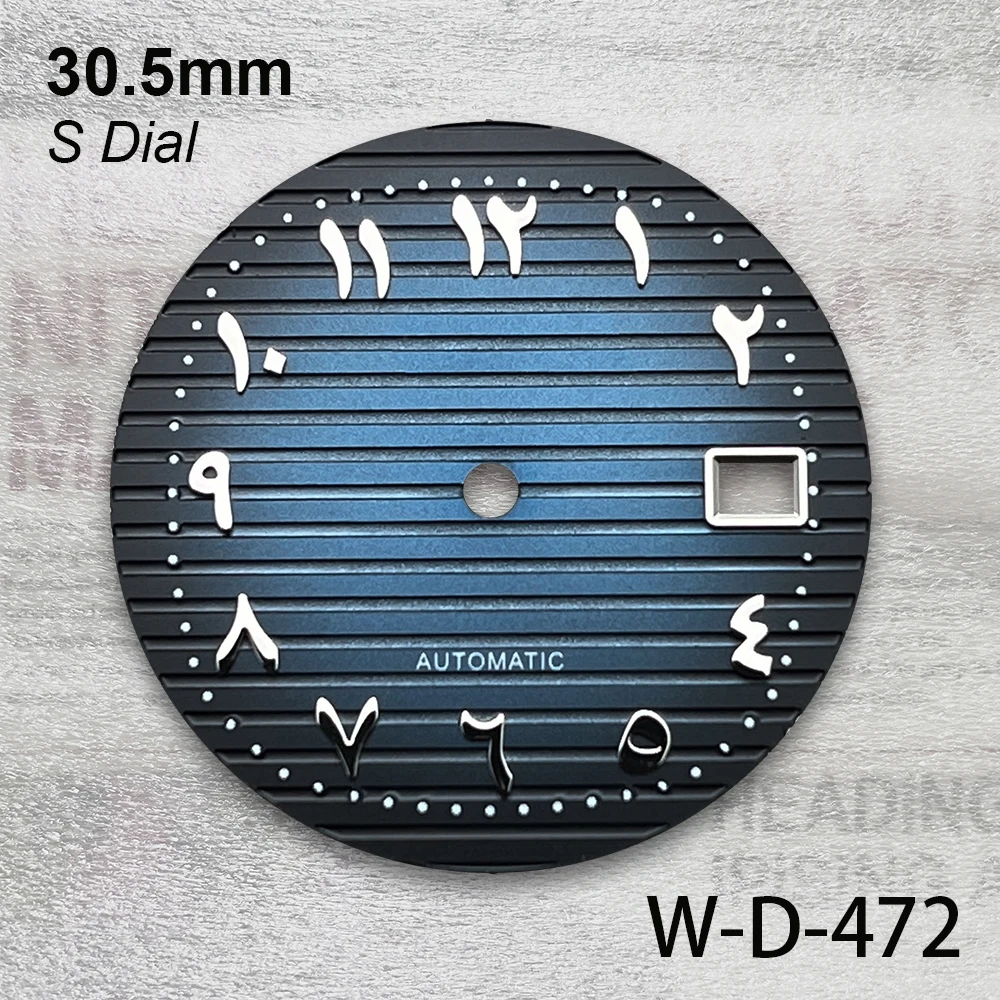 Esfera árabe con logotipo S de 30,5mm, adecuada para movimiento automático NH35/NH36/4R, accesorios de modificación de reloj de alta calidad