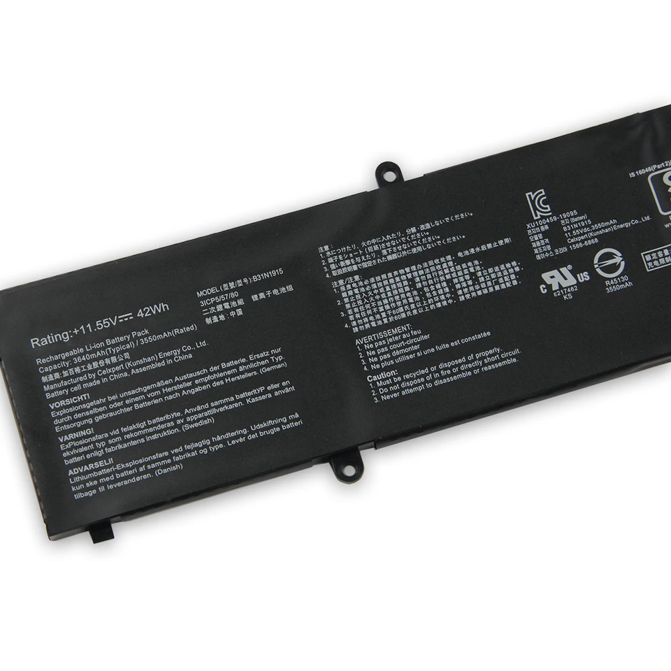 42Wh 新しいバッテリー C31N1915 Asus ExpertBook B1 B1400 B3400C