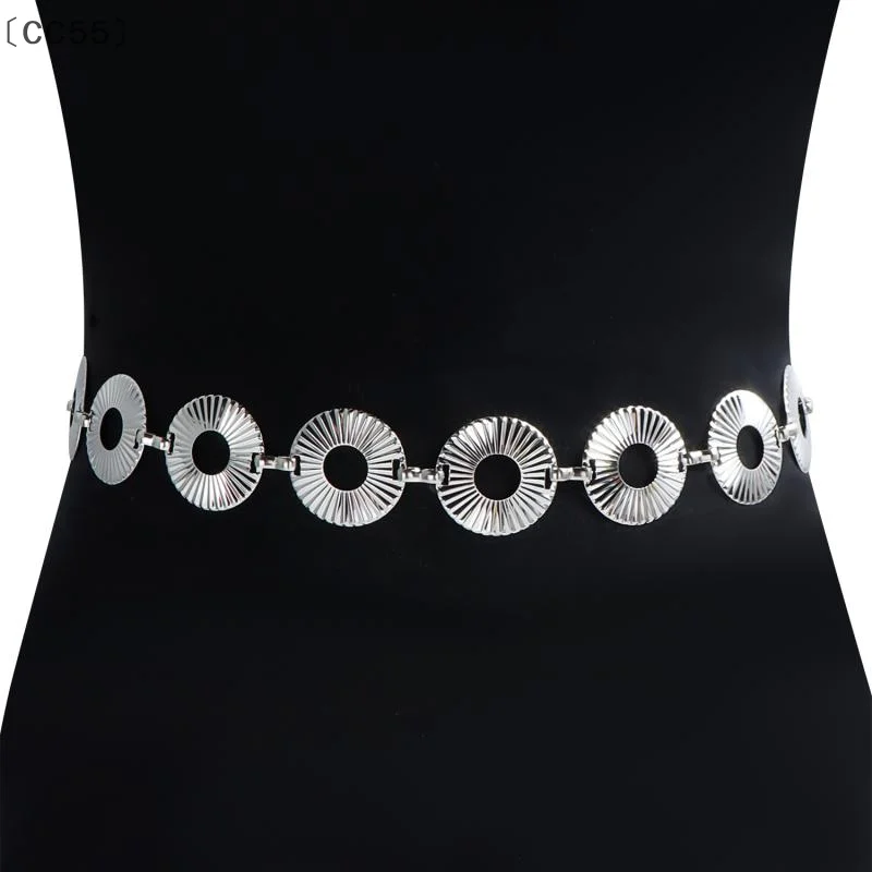 soiCC55 ien Damesmode Cirkel Metalen Ketting Riem Franjes Ring Taille Keten Kleding Riem Tailleband Voor Zomer Strand