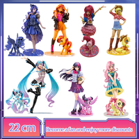 My Little Pony Bishoujo Anime Figure Kawaii Applejack Rainbow Dash Bishoujo Rarity Sunset Shimmer Figurines Model Statue Doll