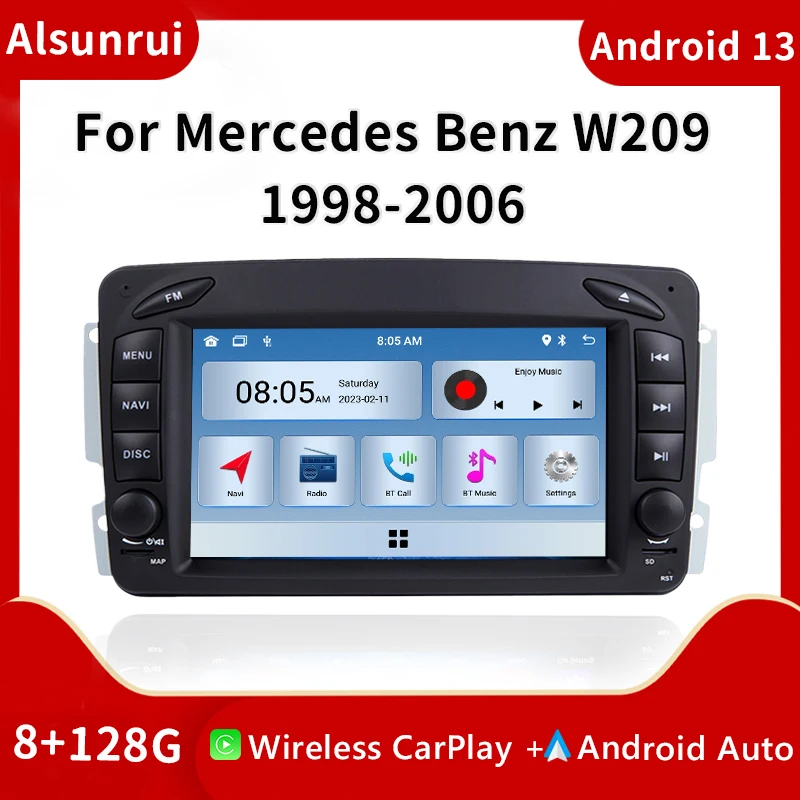 

2 Din Android 13 Car Radio For W203 Mercedes Benz Vito W639 W168VaneoClk W209 W210 M/ML Multimedia Stereo GPS Navigation Carplay