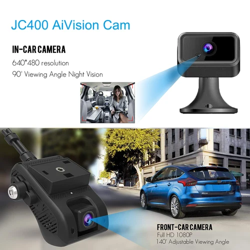 Imagen 2 del producto Cámara de salpicadero Jimi JC400 4G con transmisión en vivo, cámara Dual para vehículo, punto de acceso Wifi, seguimiento GPS multialarmas, grabadora DVR para coche, aplicación Web gratuita