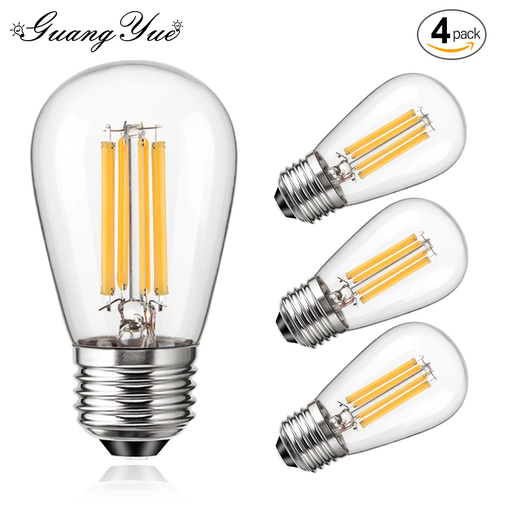 Lâmpada LED Dimmable, Lâmpada de Filamento, Substituir Pingente, Luzes Decoração Vintage, ST45, 220V, E27, 110V, E26, S14, 6.5W, 806LM, Lumen Alto