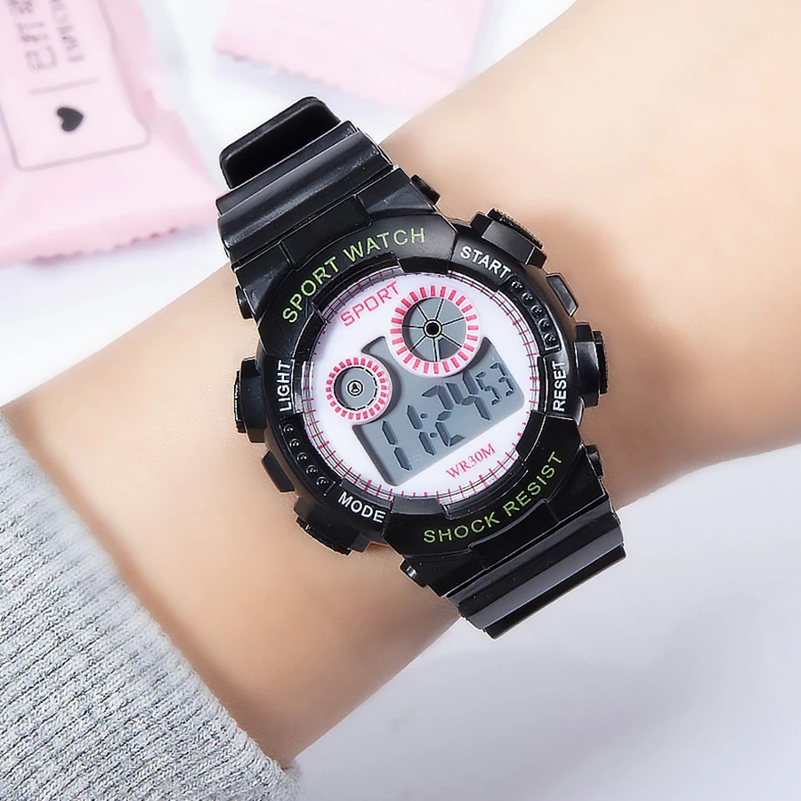 1/2pcs Waterproof Sports Kids Watches Electronic Watches for Girls and Boys Student Luminous Alarm-clock LED Digital Wristwatch