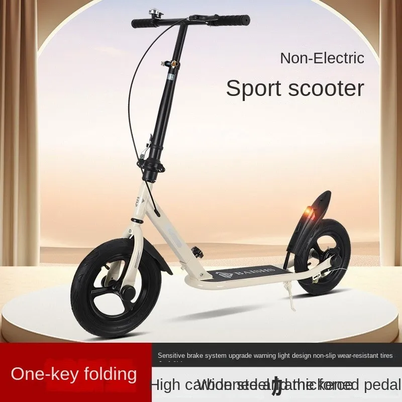 TULX Folding Scooter Is Easy To Carry With A Carbon Steel Frame And Highly Sensitive Brakesmaking Riding Safer More Reassuring