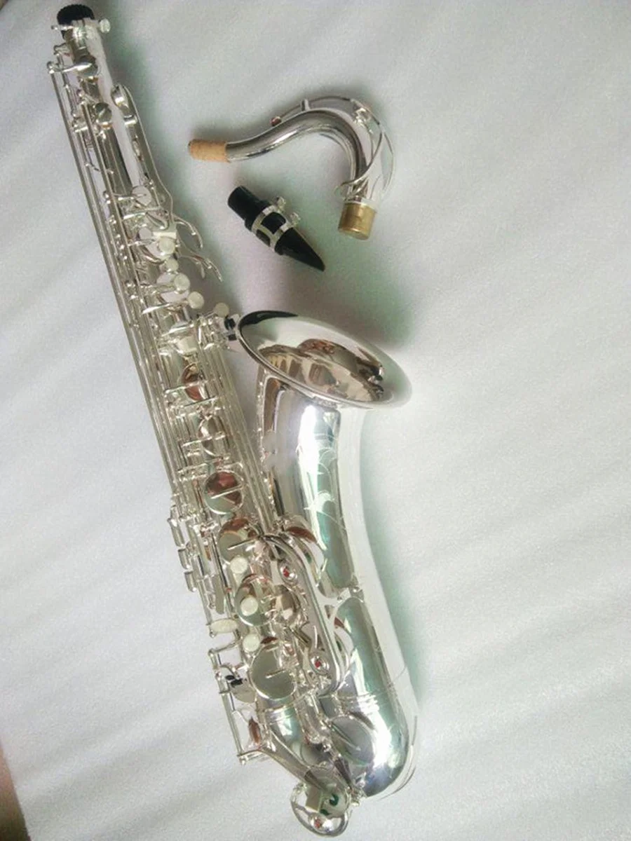 Superior quality New Tenor Saxophone silver Key Quality silvering Sax With Case