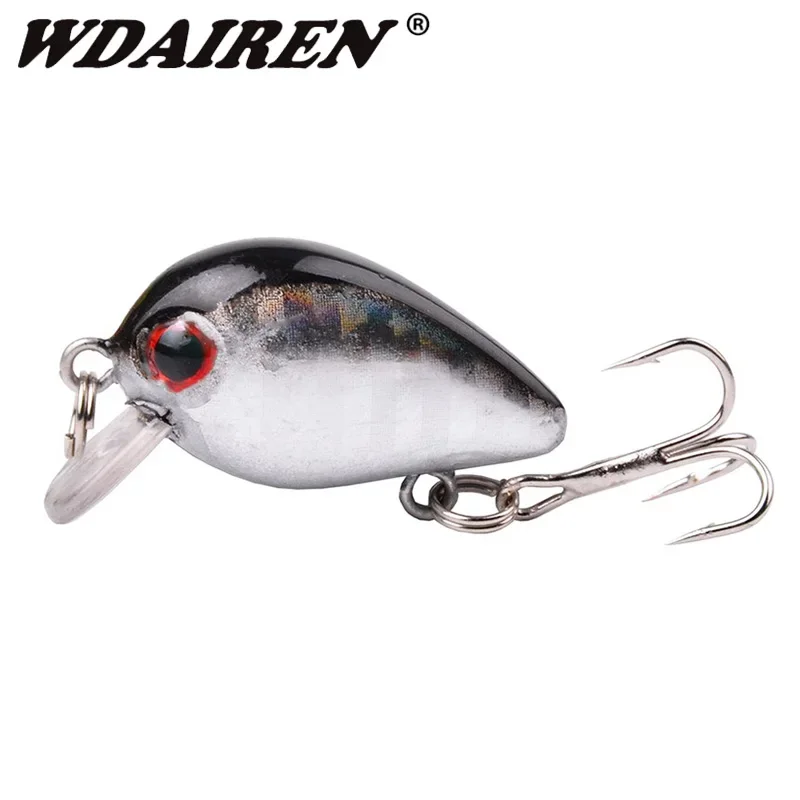 

1 Pc Crank Fishing Lures 28mm 2g Artificial Hard Bait Minnow Bass Swimbait for Trout Crankbait with Treble Hook Fishing Tackle