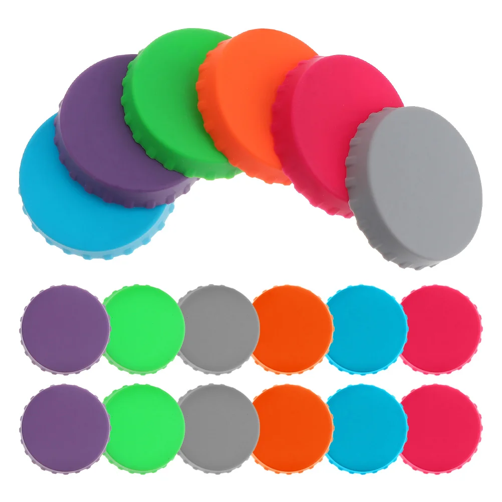 

18pcs Beer Caps Spill-Proof Soda Covers Silicone Beverage Can Lids Reusable Can Saver for Outdoor Picnic Party Travel Camping