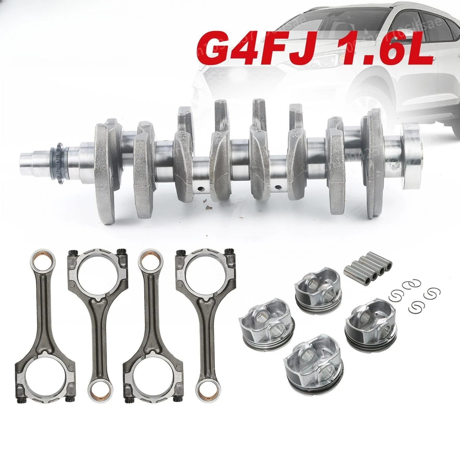 

G4FJ 1.6L Engine Crankshaft Pistons Rings Set Connecting Rods 23510-2B700 234102BCA0 23110-2B710 For Sonata Kia Sportage