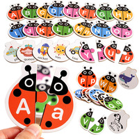 Alphabet Learning Puzzle Toys Matching Letter Game Montessori Wooden Educational Toys for Toddlers Preschool Learning Activities