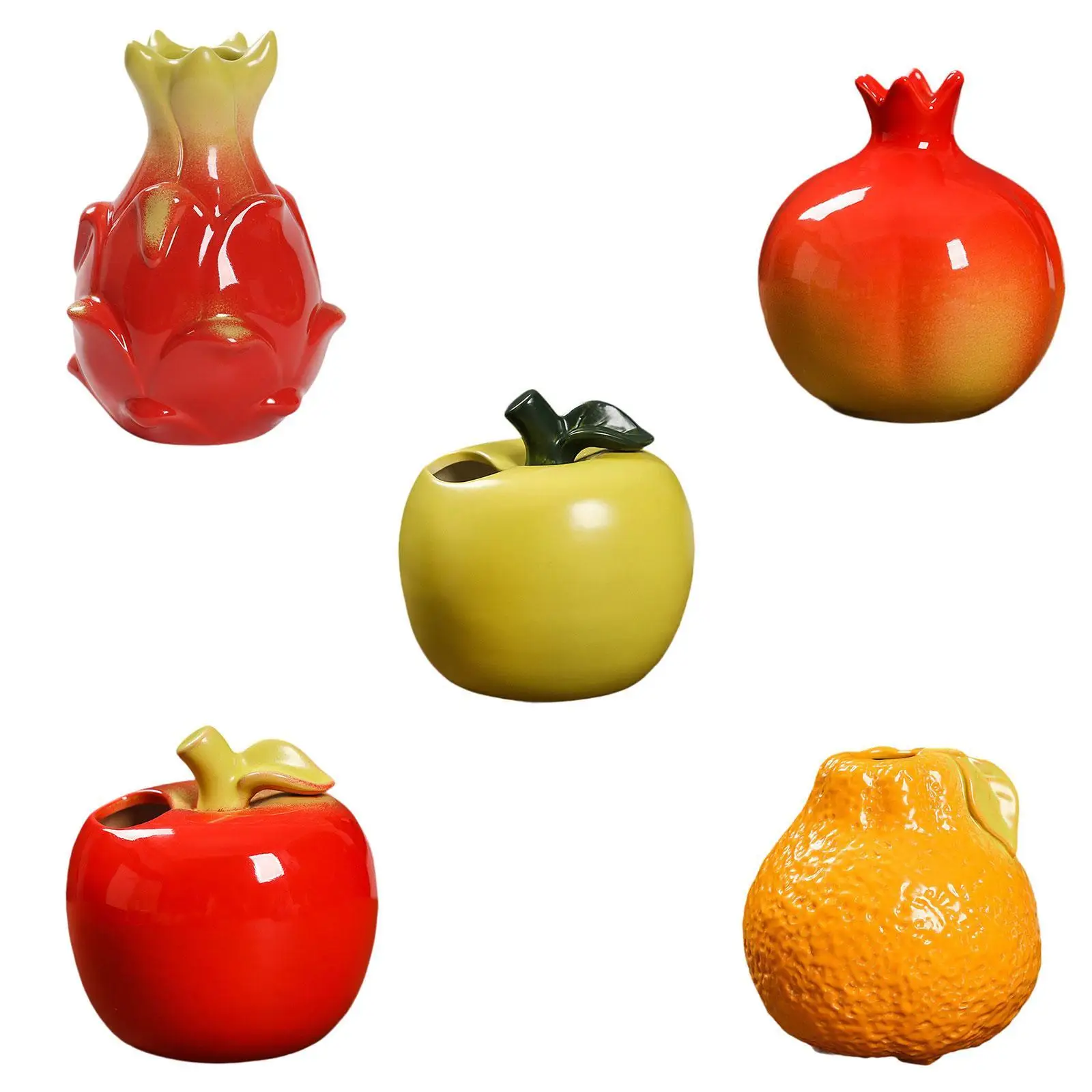 Propagation Vase Entryway Dried Flowers Plant Holder Wedding Decorative Vase Office Plant Pot Fruit Shaped Ceramic Flower Vase
