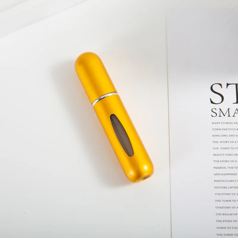 1/3/5/10 قطعة زجاجة عطر صغيرة محمولة للسفر مع وظيفة تعبئة سفلية من الألومنيوم قابلة لإعادة الملء 5 مللي زجاجة رذاذ #6