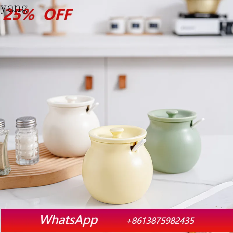 

LMM light luxury lard filling ceramic kitchen condiment storage tank multi-purpose