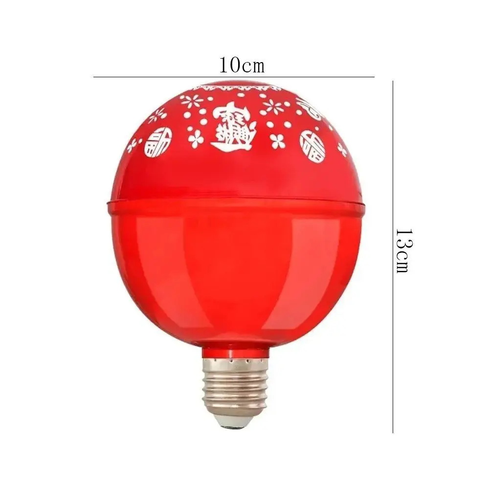 Good Luck New Year Fu Character Light Bulb Rotating E27 Spiral Colorful Light Bulb Colorful Changeable Spotlight Bulb New Year