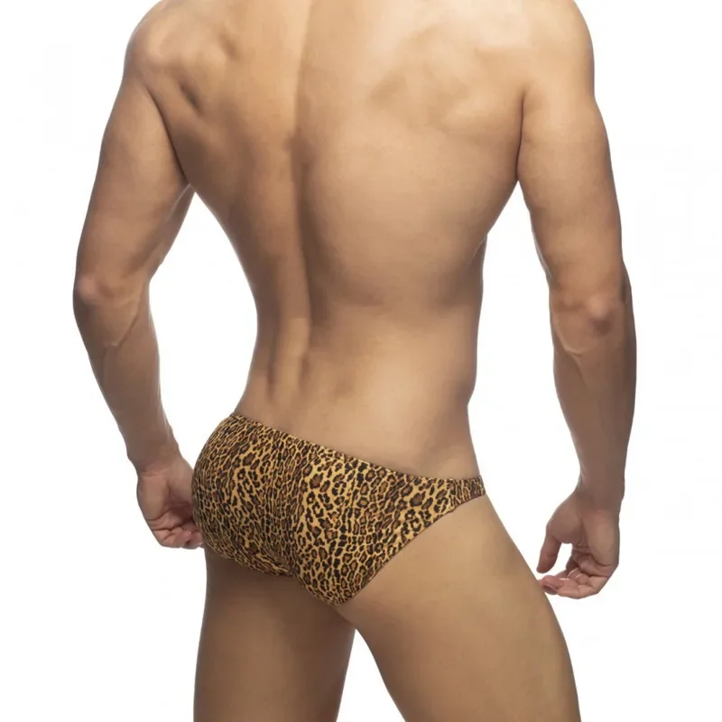 Leopard Swimwear Men Push Up Swim Bikini Brief Hot Sexy Padded Swimming Trunks Swimsuit Beach Shorts Desmiit Gay Underwear