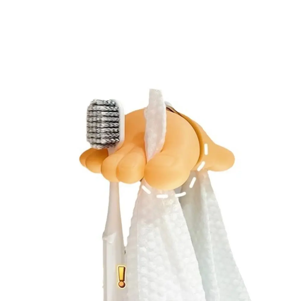 Bathroom Storage Accessories Tool Small Foot Toothbrush Holder Wall Mounted PVC Toothbrush Stand OK Fingers Self Adhesive