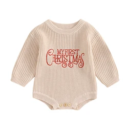 Pasgeboren baby meisje jongen kerstoutfit trui oversized gebreid sweatshirt romper baby warme herfst winterkleding