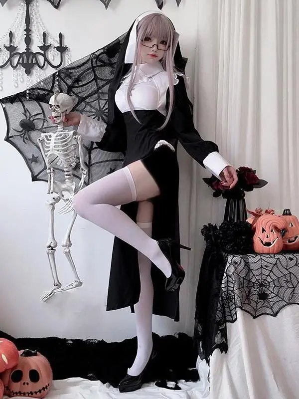 زي ممرضة الهالوين ريبر كوسبلاي رداء نسائي ملابس صينية تقليدية أداء المسرح عصري أنيق