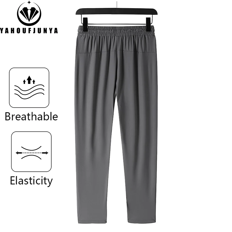 Joggers de verano para hombre, pantalones de chándal informales de secado rápido, transpirables, ligeros, elásticos para pies, 8XL